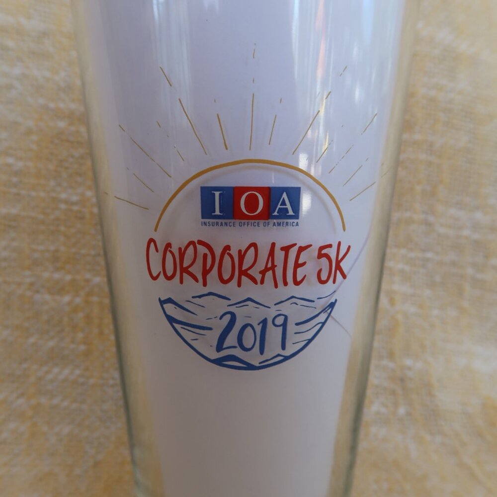 Michelob Ultra IOA Corporate 5K Draft Beer Glass 12 oz